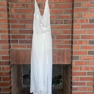 Malai rayon White Maxi Dress M/L swim top johnnywas style adjustable straps wrap